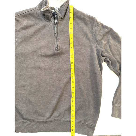 Van Heusen Sweater Mens Medium Brown/Gray Quarter Zip Pullover Casual Sweatshirt - Picture 5 of 5